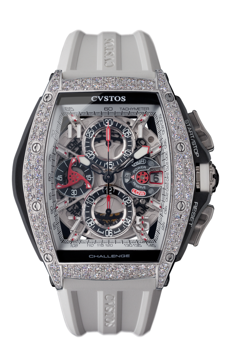 CVSTOS Chrono III Steel:2 Row Diamonds : White CVSTOS Chrono III Steel/2 Row Diamonds / White